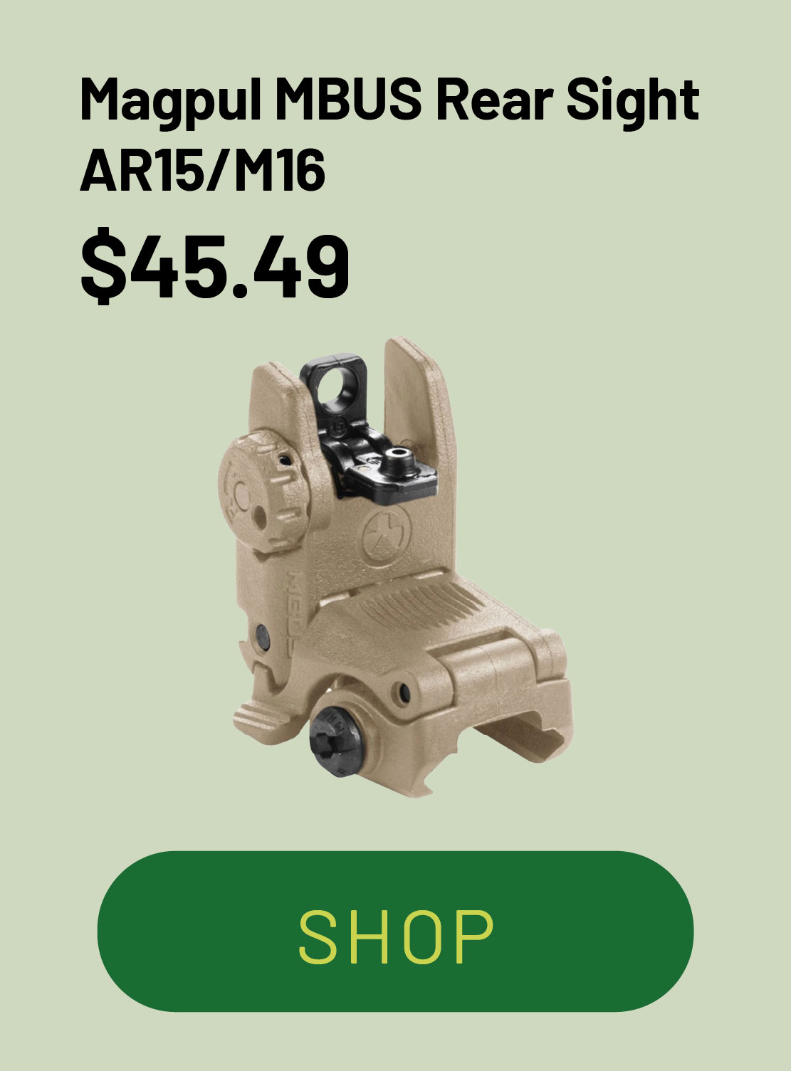 Shop this Magpul MBUS rear sight.